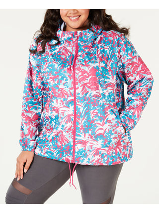 Columbia Women's  Printed Wind Breaker Jacket Blue Multi Size 2X