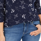 Charter Club Women's Printed Pima Cotton Top Blue Size S