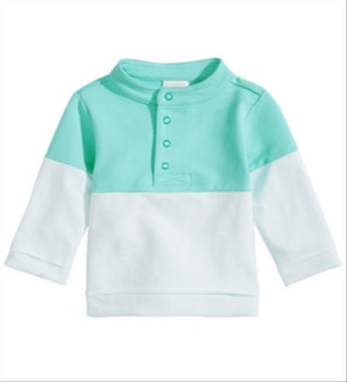 First Impressions Baby Boys Colorblocked Mock-Neck Pullover Blue Size 12 Months