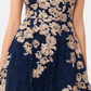Xscape Women's Floral Sleeveless Halter Short Fit Flare Cocktail Dress Blue Size 10Petite
