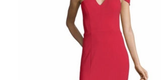 Betsy & Adam Women's One Shoulder Crepe Gown Red Size 4