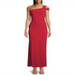 Betsy & Adam Women's One Shoulder Crepe Gown Red Size 4