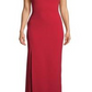 Betsy & Adam Women's One Shoulder Crepe Gown Red Size 4