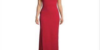 Betsy & Adam Women's One Shoulder Crepe Gown Red Size 4