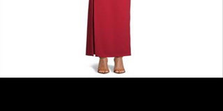 Betsy & Adam Women's One Shoulder Crepe Gown Red Size 4