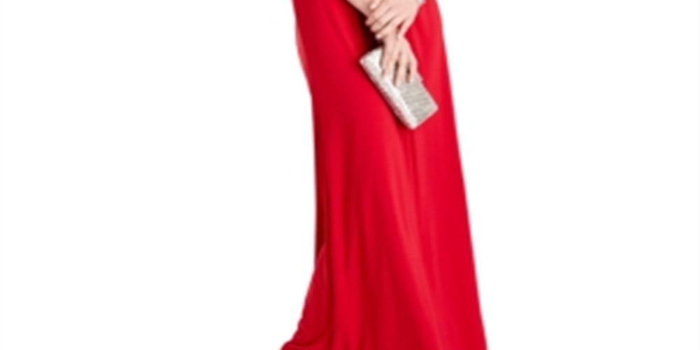 Adrianna Papell Women's Off the Shoulder Gown Red Size 6