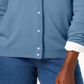 Karen Scott Women's Bead-Button Cardigan  Blue Size Small
