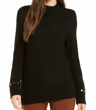 Alfani Women's Sweater  Pullover Ribbed-Knit Black Size Medium