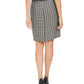 Calvin Klein Women's Frayed Zippered Above the Knee Pencil Wear to Work Skirt Black Size 12 Petite