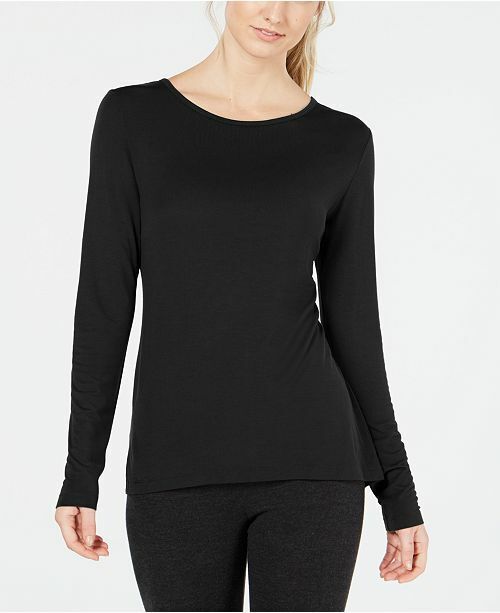 Ideology Women's Workout Fitness Pullover Top Black Size XL