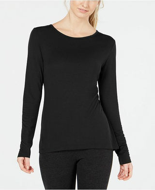 Ideology Women's Workout Fitness Pullover Top Black Size XL