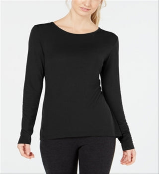 Ideology Women's Workout Fitness Pullover Top Black Size XL