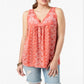 Style & Co Women's Embroidered Sleeveless Top Pimpernel Solstice Dream Red Size Medium