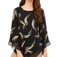 Alfani Women's Petite Printed Poncho Top  Black Size Petite M