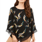 Alfani Women's Petite Printed Poncho Top  Black Size Petite M