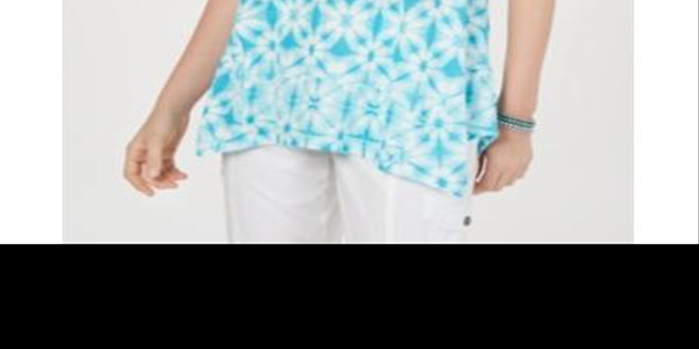 Style & Co Women's Printed Tank Top Blue Size PP