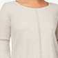 Style & Co Women's Crochet-Trim Lantern Sleeve Top Gray Size Petite