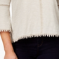 Style & Co Women's Crochet-Trim Lantern Sleeve Top Gray Size Petite