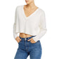 French Connection Women's Ribbed Crop Sweater White Size Medium