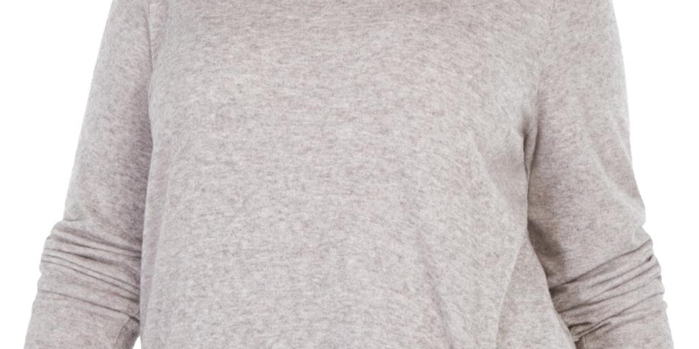 INC International Concepts Women's Plus Size Drawstring-Ruched To Heather Belle Grey Size 1X