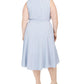 Calvin Klein Women's Plus Striped Hi Low MIDI Dress Gray Size 24W