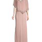 J Kara Women's Beaded Capelet Gown Pink Size 6