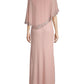 J Kara Women's Beaded Capelet Gown Pink Size 6