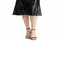 Ralph Lauren Women's  Sequined Long Sleeve V Neck MIDI Faux Wrap Cocktail Dress Black Size 12