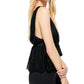 Free People Women's Chante Lace Tie Front Tank Top Black Size Medium