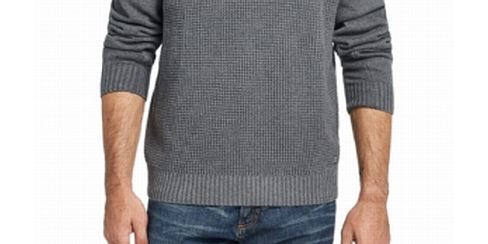 Weatherproof Vintage Men's Sweater 1/2 Zip Textured Knit Pullover Gray Size 2XL
