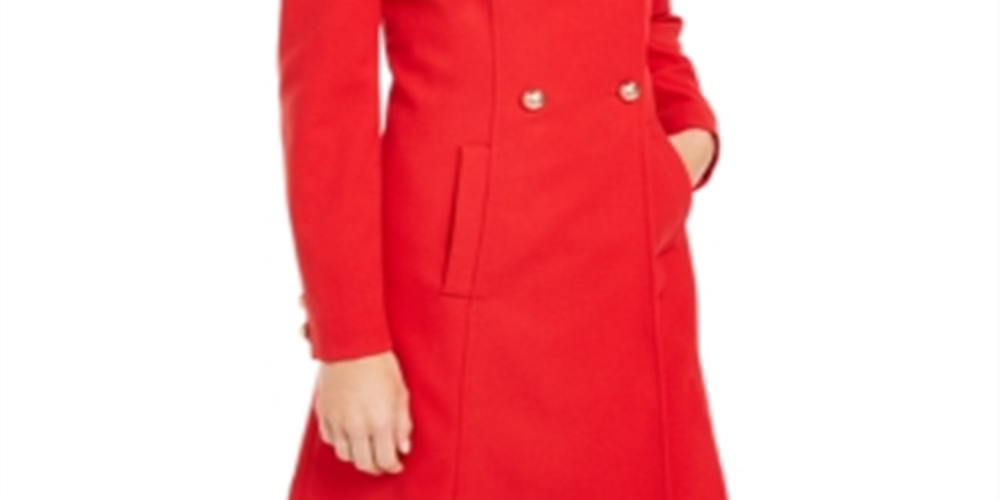 INC International Concepts Women's Double Breasted Coat Red Size X-Large