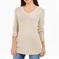 Charter Club Women's Marled-Knit Tunic Sweater  Beige Size Small