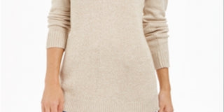 Charter Club Women's Marled-Knit Tunic Sweater  Beige Size Small