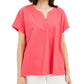 Alfani Women's V-Neck Solid Blouse Pink Size Medium