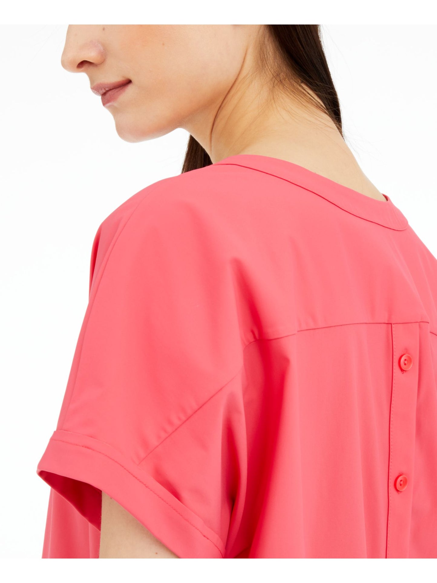 Alfani Women's V-Neck Solid Blouse Pink Size Medium