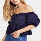 Free People Women's Veronica Sweetheart Top  Blue Size XL