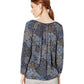 Michael Kors Women's Mega Patchwork Peasant True Chambray Blue Size Large