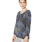 Michael Kors Women's Mega Patchwork Peasant True Chambray Blue Size Large