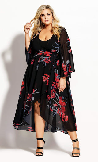 City Chic Women's Iris Love MAXI Black Size 24W