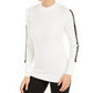 Calvin Klein Women's Logo-Stripe Mock-Neck T-Shirt Cloud Size  L