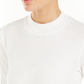 Calvin Klein Women's Logo-Stripe Mock-Neck T-Shirt Cloud Size  L