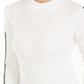 Calvin Klein Women's Logo-Stripe Mock-Neck T-Shirt Cloud Size  L