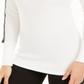 Calvin Klein Women's Logo-Stripe Mock-Neck T-Shirt Cloud Size  L