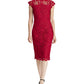 Lauren Ralph Lauren Women's Floral-Lace Dress Scarlet Red  Size 8