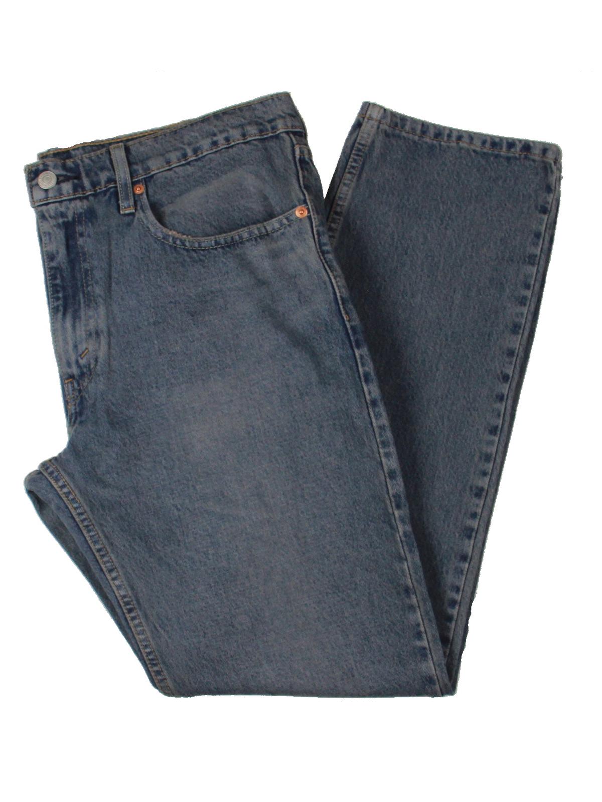 Levi's 502 Men's Jeans Blue  Regular Straight Leg Stretc Blue Size 36X34
