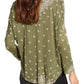 Lucky Brand Women's 3/4 Sleeve Printed Henley Top Green Size Medium