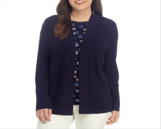 Anne Klein Women's Cardigan Blue Size Large