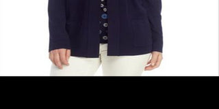 Anne Klein Women's Cardigan Blue Size Large