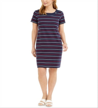 Karen Scott Women's  Striped Dress  Blue Size Small