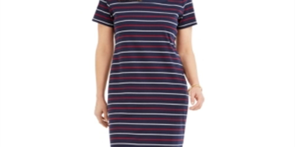 Karen Scott Women's  Striped Dress  Blue Size Small